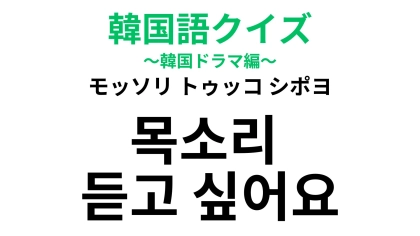 「목소리 듣고 싶어요（モッソリ トゥッコ シポヨ）」の意味は？距離があっても使える甘セリフ！