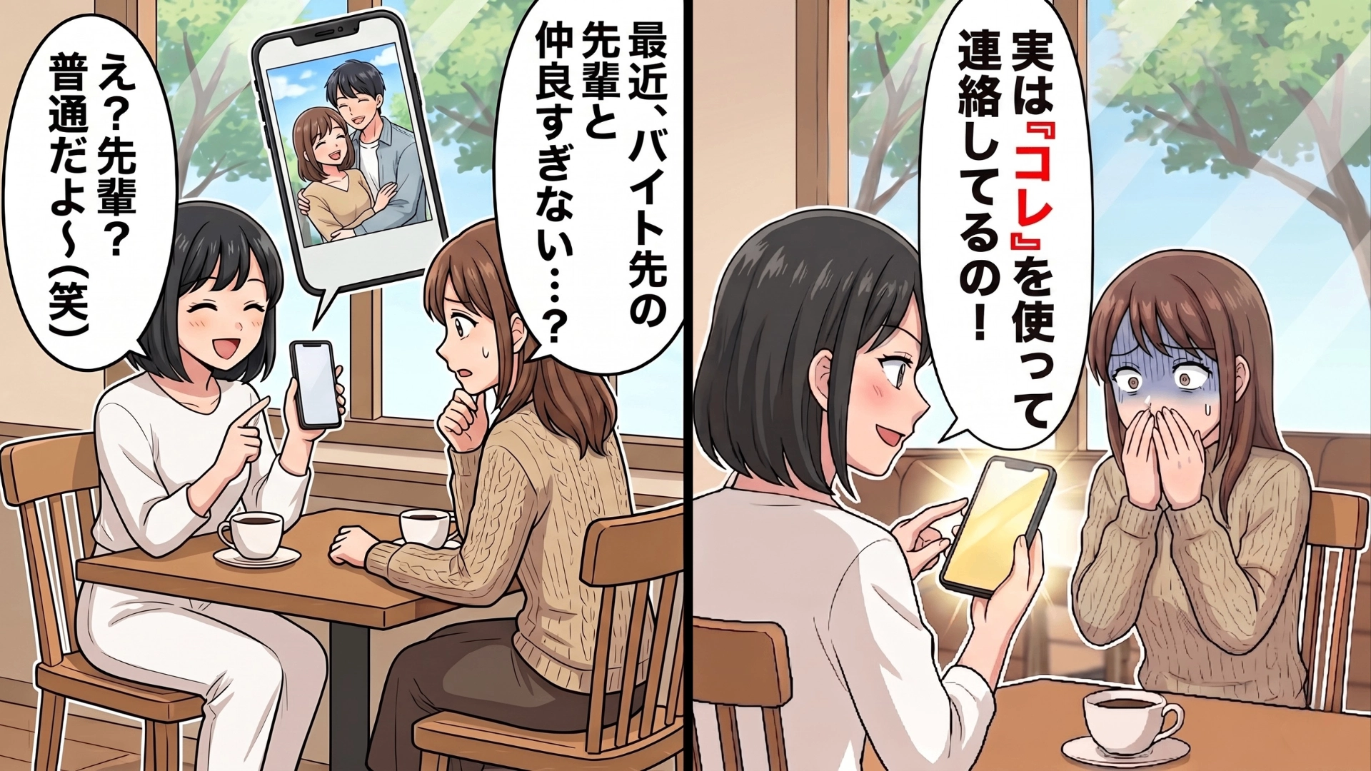 彼氏持ちの友人が、バイト先の先輩とも付きあっていて！？「絶対にバレない」と言いながら使っていた【まさかの連絡ツール】とは…！