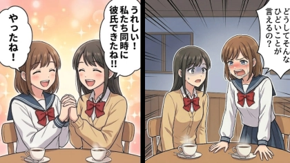 【実録】恋バナのはずが、いつの間にかマウント対決に！？同じ時期に彼氏ができた友だちから【衝撃発言】をされて...！