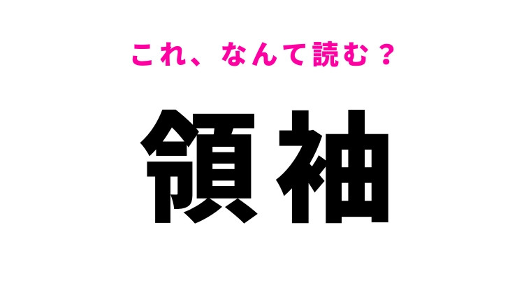 【領袖】はなんて読む？「りょうそで」ではありません！