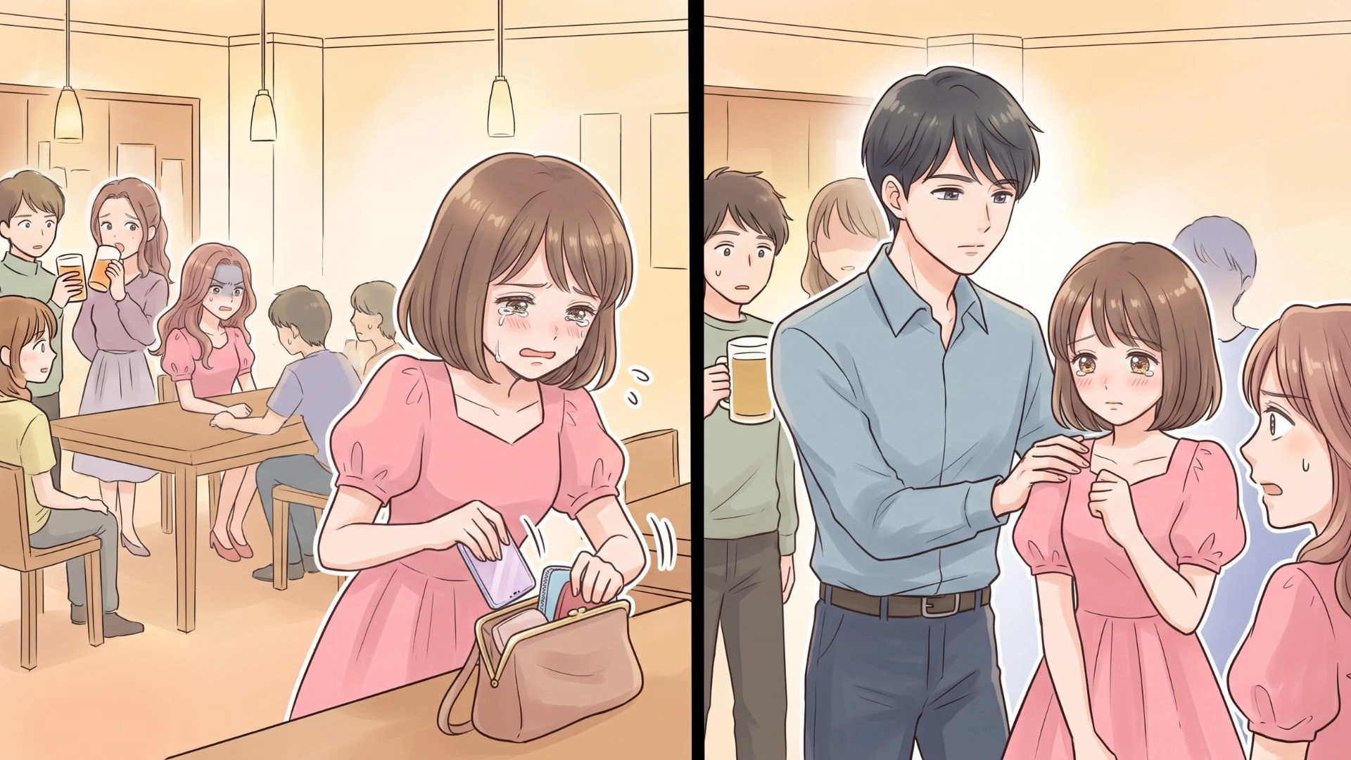 【後編】「迷惑だから帰って!」片思い中の先輩も参加する飲み会。気あいを入れて準備をしたのに、友人と【予想外のトラブル】に...!?