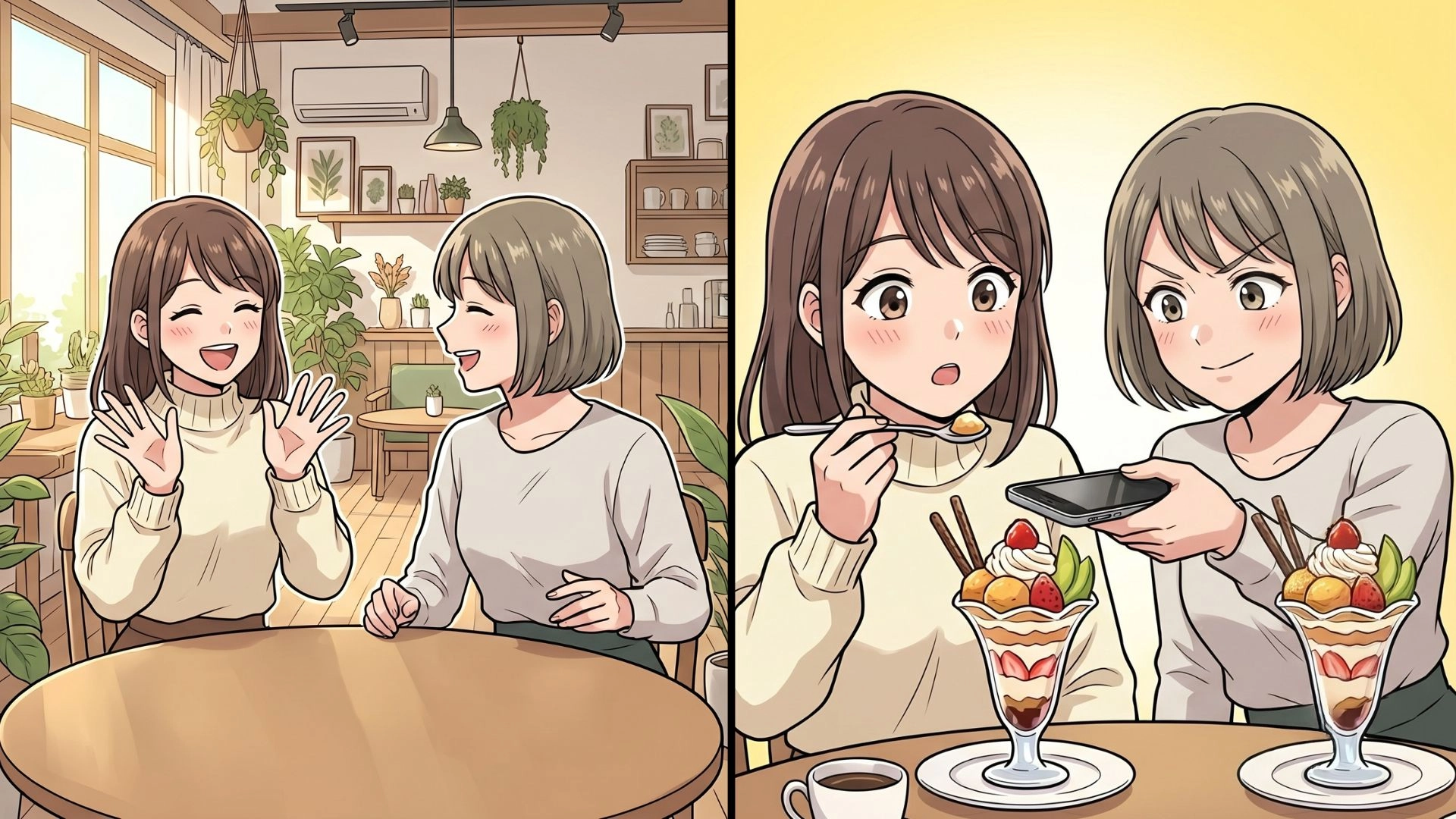 友だちとSNSで話題のカフェへ♡ すると、友人からが【まさかのお願い】をしてきて...！？・前編