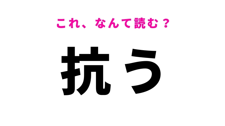 【漢字クイズ】「抗う」はなんて読む?強い意志を表す漢字!