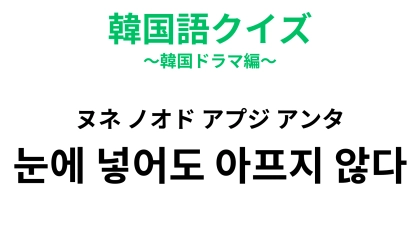 【韓国語クイズ】「눈에 넣어도 아프지 않다（ヌネ ノオド アプジ アンタ）」の意味は？愛情を表すときによく使う♡