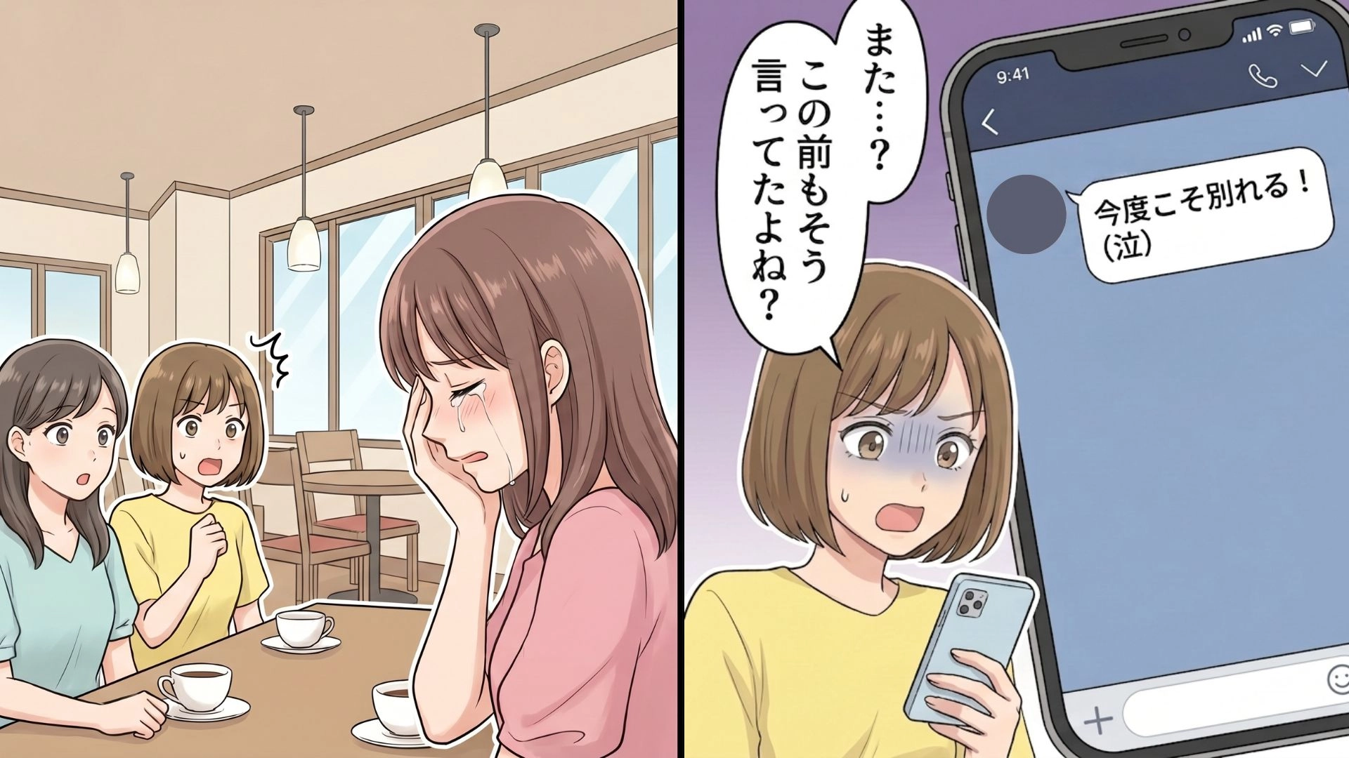 友人からの突然の「彼氏と別れたい」宣言。しかし、SNSを見ると“ラブラブな投稿”が...振り回された主人公は【まさかの行動】を！