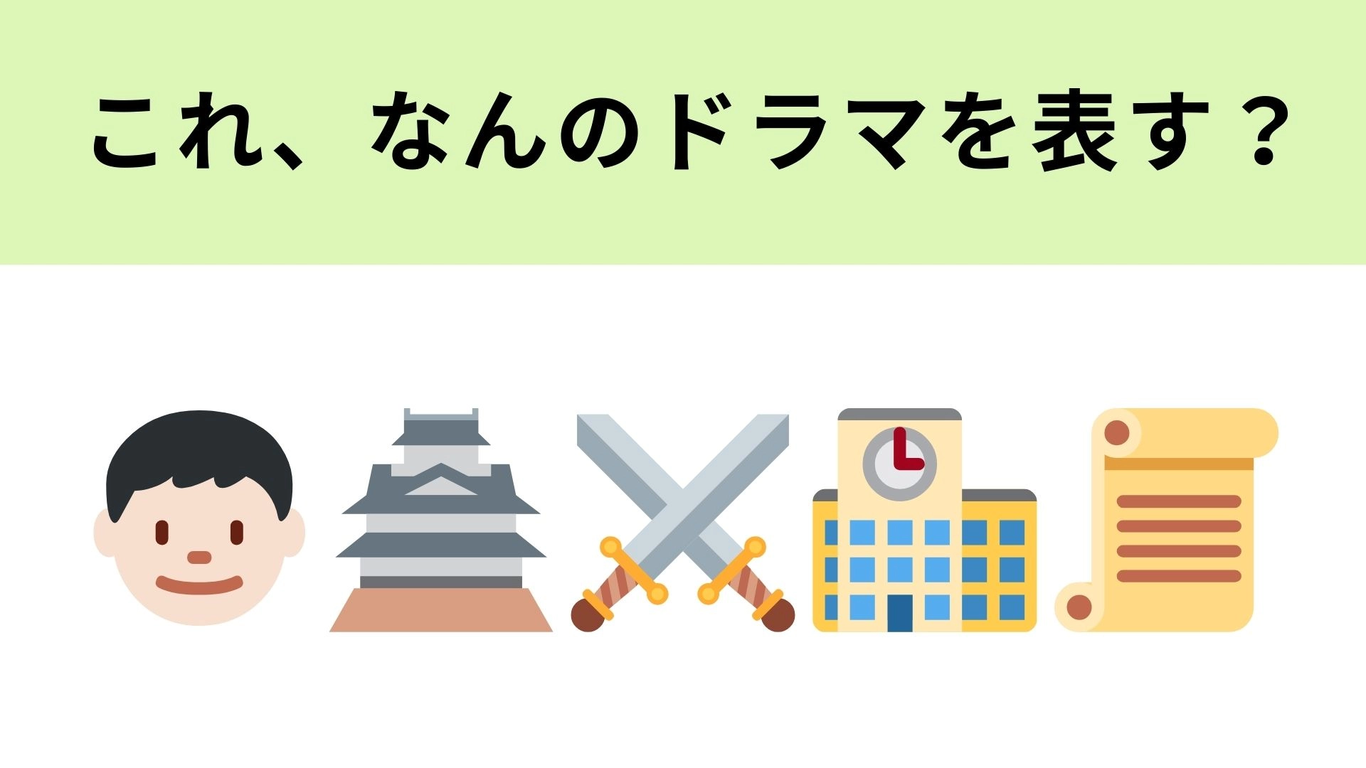 この絵文字が表すドラマは？高校生の戦国武将が天下統一を目指す…！？