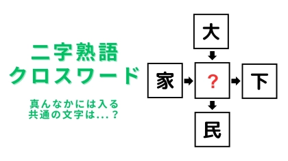【二字熟語クロスワード】真ん中に入る漢字は？歴史や身分を想像して！
