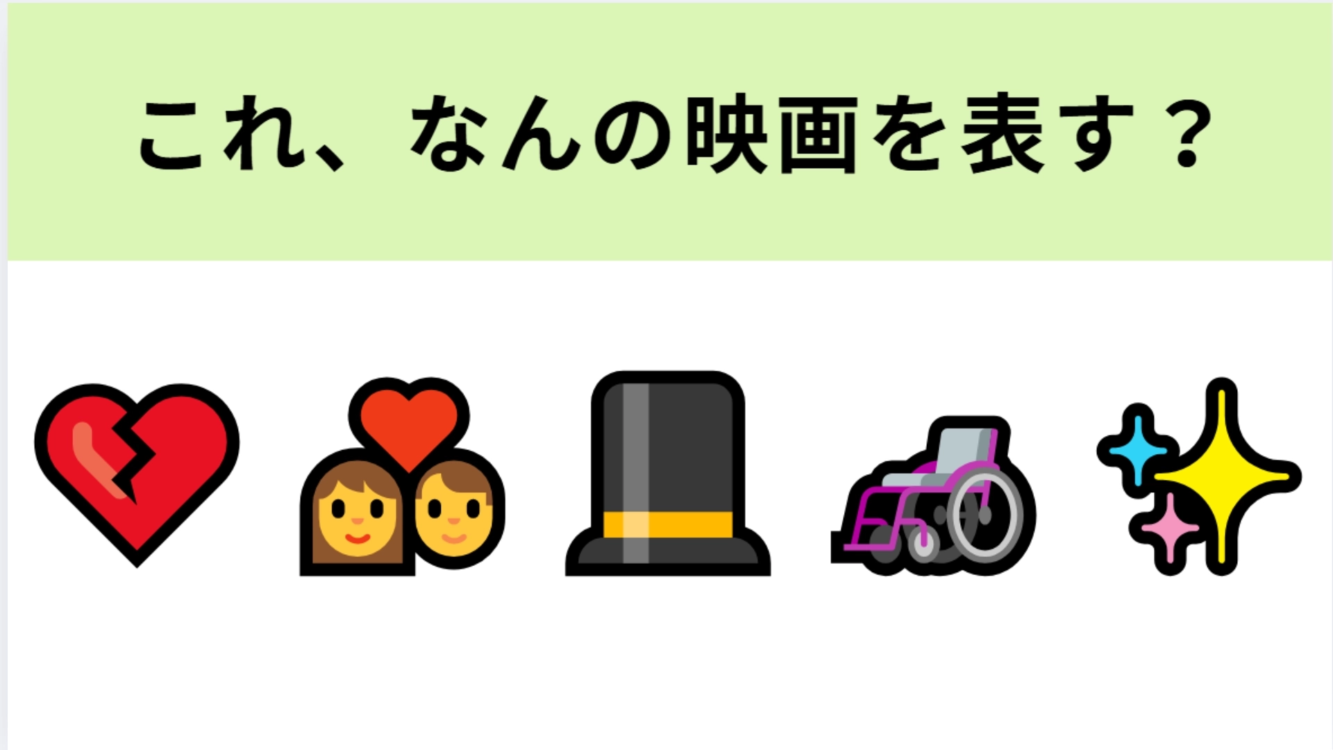 この絵文字が表す映画は？ある障害をもつ男性とひとりの女性の感動ラブストーリー