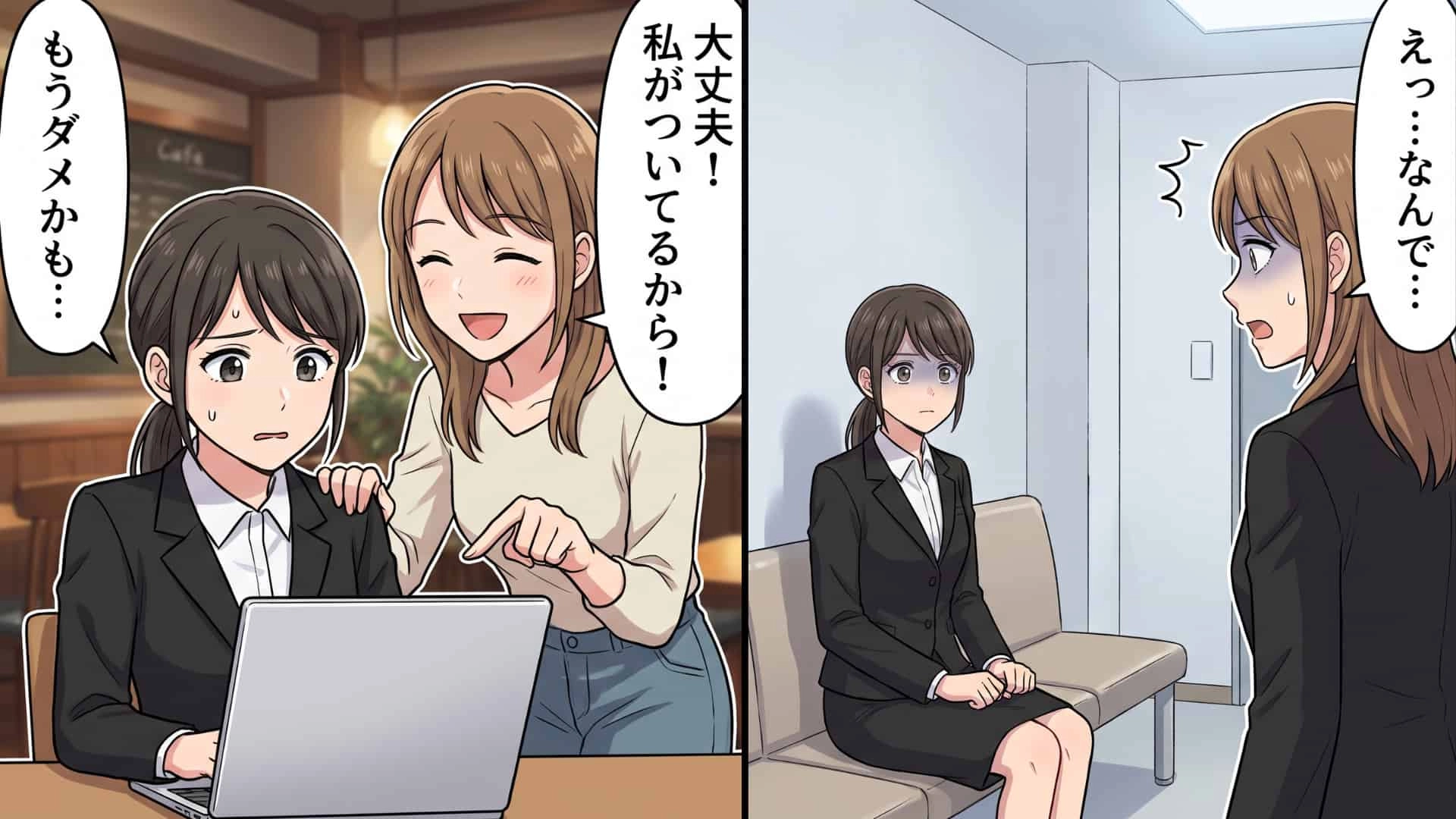 【就活】「あんな会社受ける必要あるの?」親友からの“衝撃的なひと言”で関係崩壊!?面接通過の報告をしたら、【予想外の展開】に…!