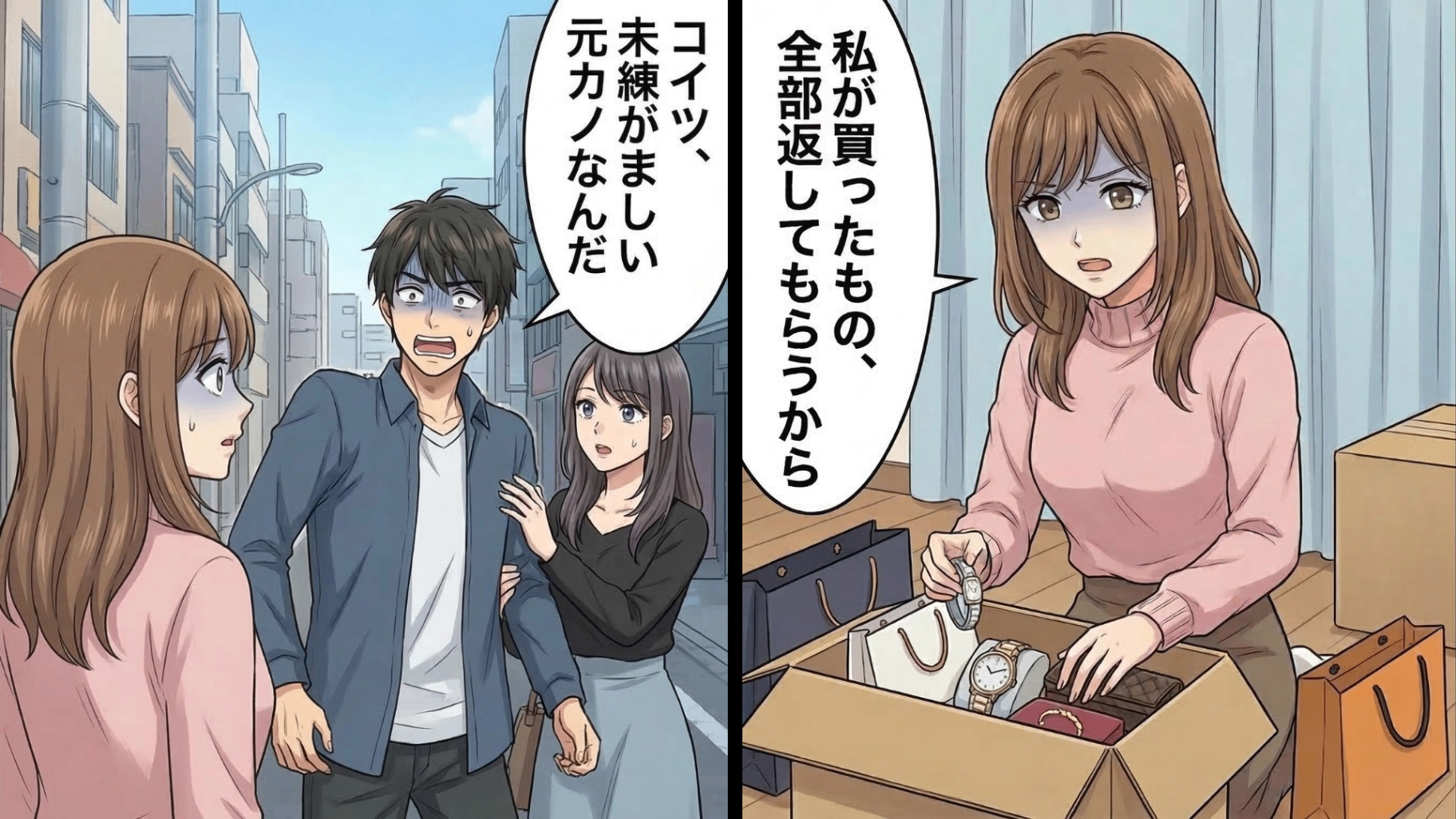 大好きな彼氏に貢いできた私。しかし街で見た彼の隣には見知らぬ女性…！？問い詰めると、私をまさかの【元カノ設定】に…激怒した私の反撃とは！