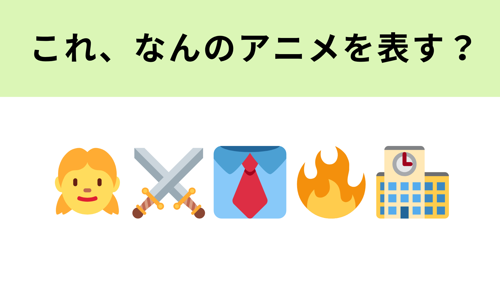 この絵文字が表すアニメは？痛快アクションアニメ！