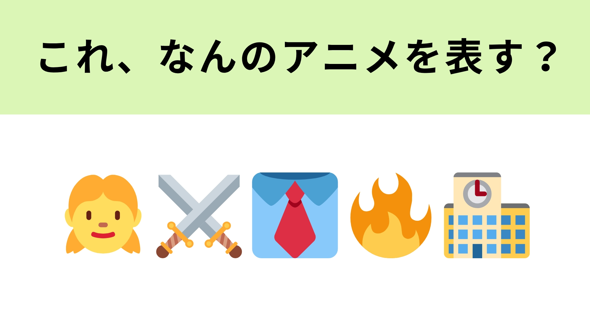 この絵文字が表すアニメは？痛快アクションアニメ！