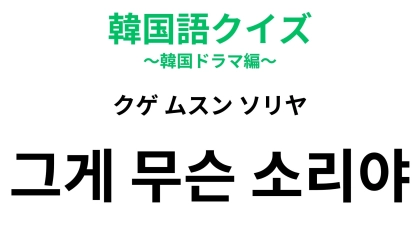 「그게 무슨 소리야（クゲ ムスン ソリヤ）」の意味は？信じられない展開で飛び出す一言！