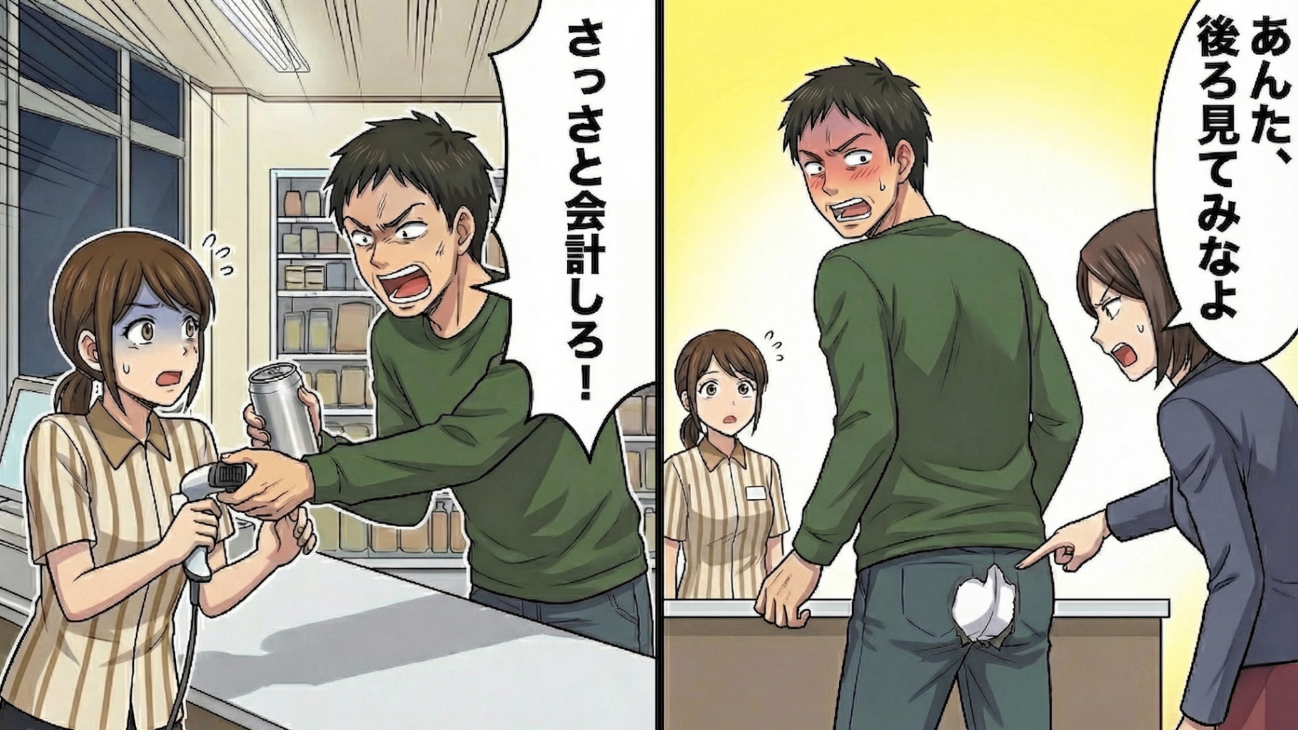 【後編】【カスハラ】「お前、ちゃんと手洗ったのか？」深夜のコンビニバイトに現れた、潔癖症のクレーム客。接客すると“衝撃発言”を連発して大暴れ！？追い詰められた私を救ってくれた【まさかの人物】とは！