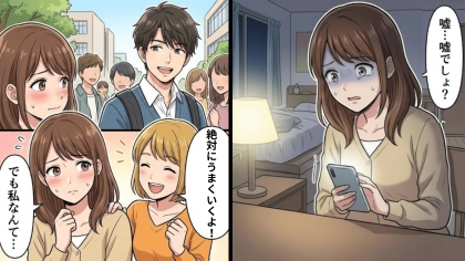 【衝撃ラスト】親友の後押しで“憧れの先輩”と交際スタート♡ しかし、幸せの裏では【信じられない裏切り】が...！