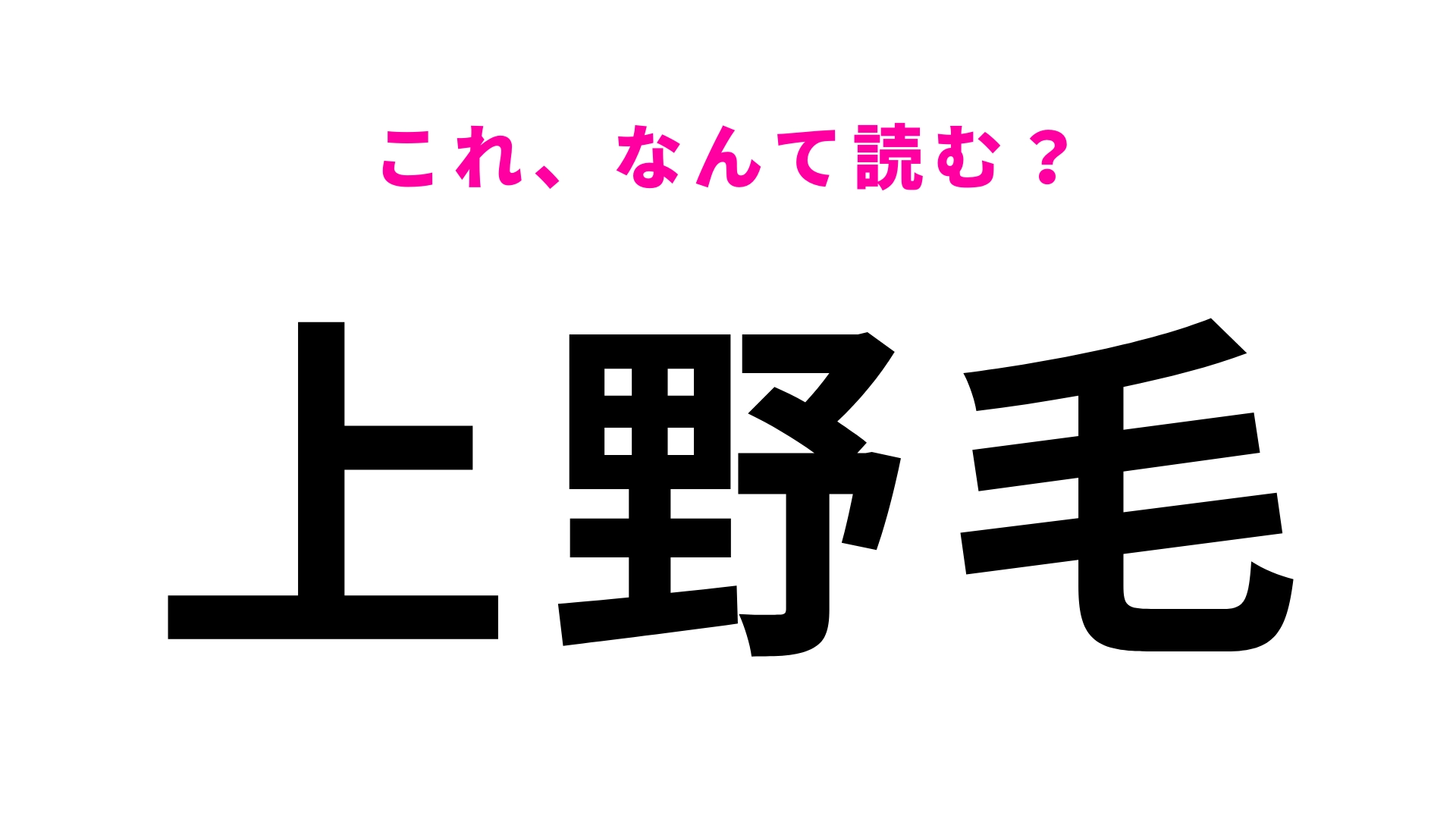 【漢字クイズ】「上野毛」はなんて読む?意外な読み方をする駅名!