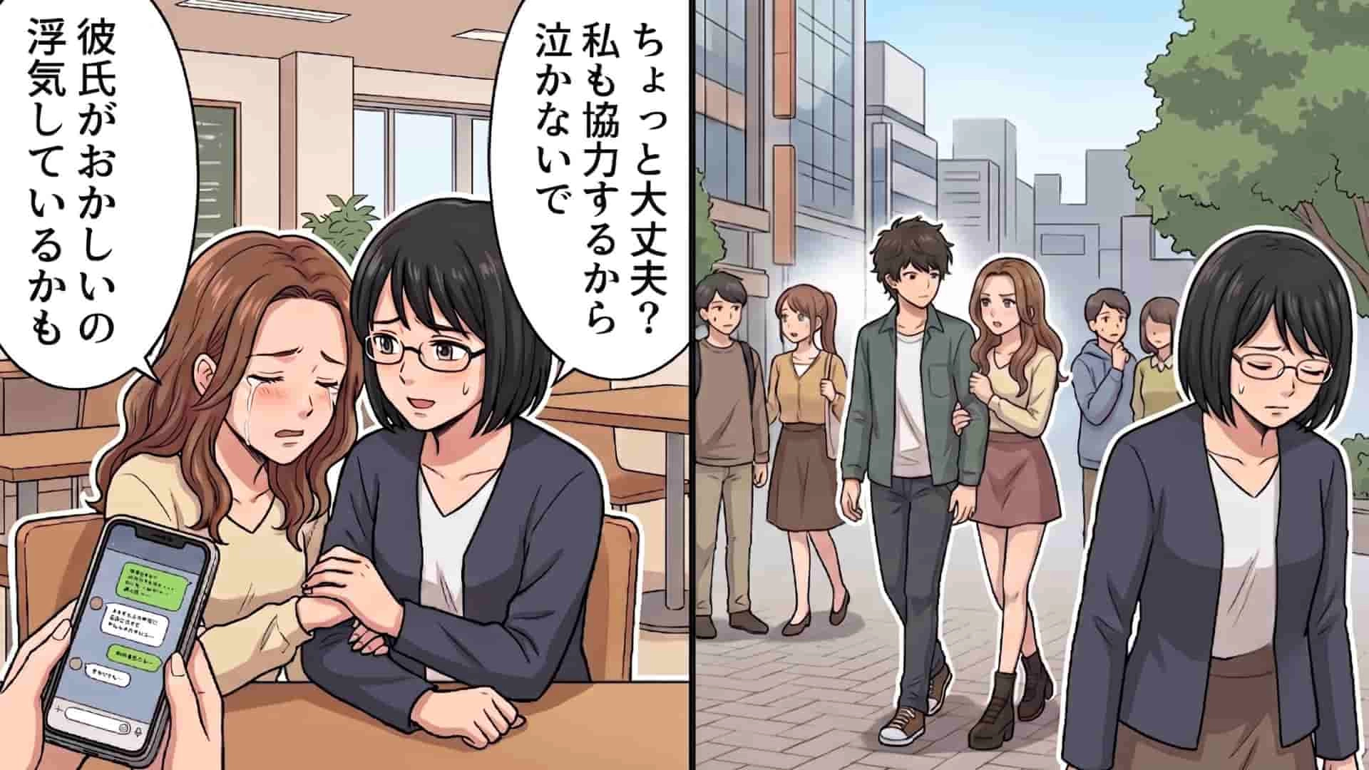 【恋愛トラブル】「非常識にも程がある」親友の浮気調査に協力したら、【最悪な展開】になって...！
