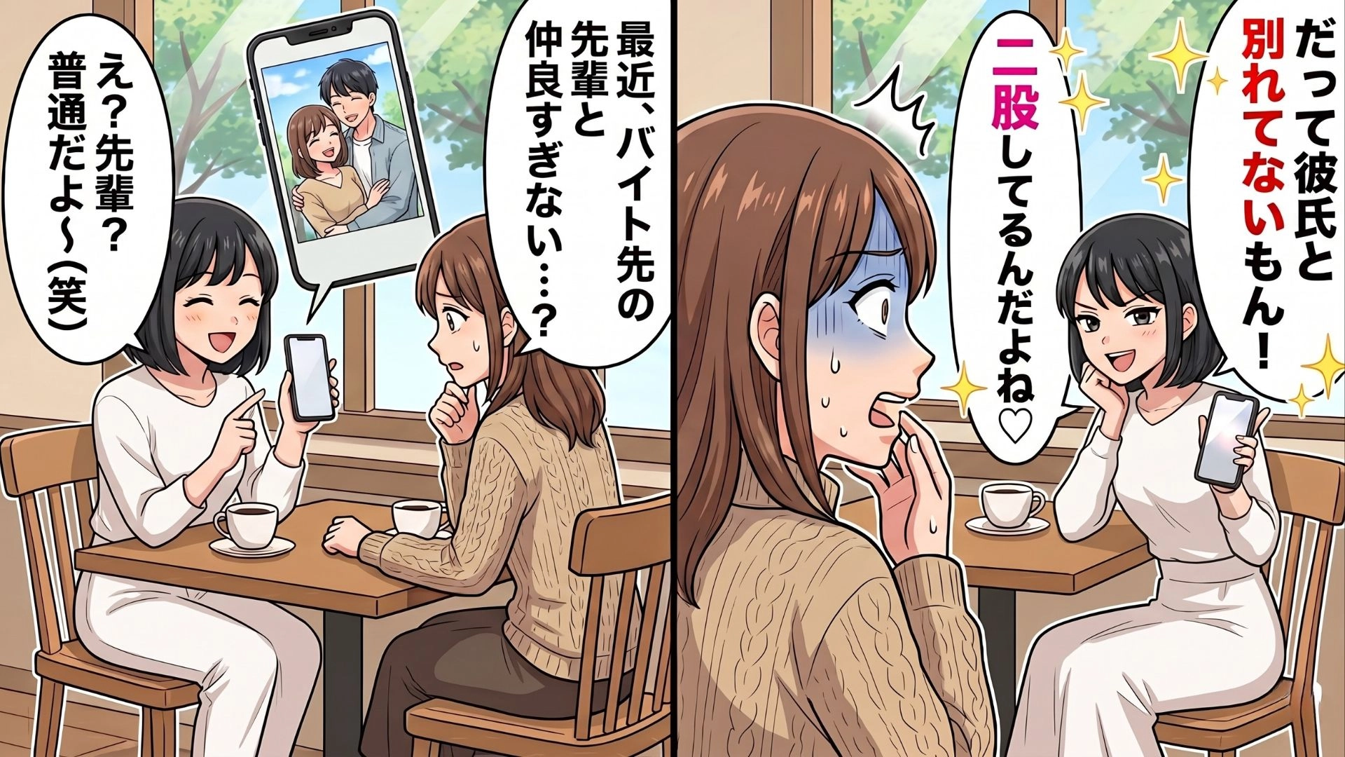 彼氏持ちの友人が、バイト先の先輩とも付きあっていて！？「絶対にバレない」と言いながら使っていた【まさかの連絡ツール】とは…！・前編
