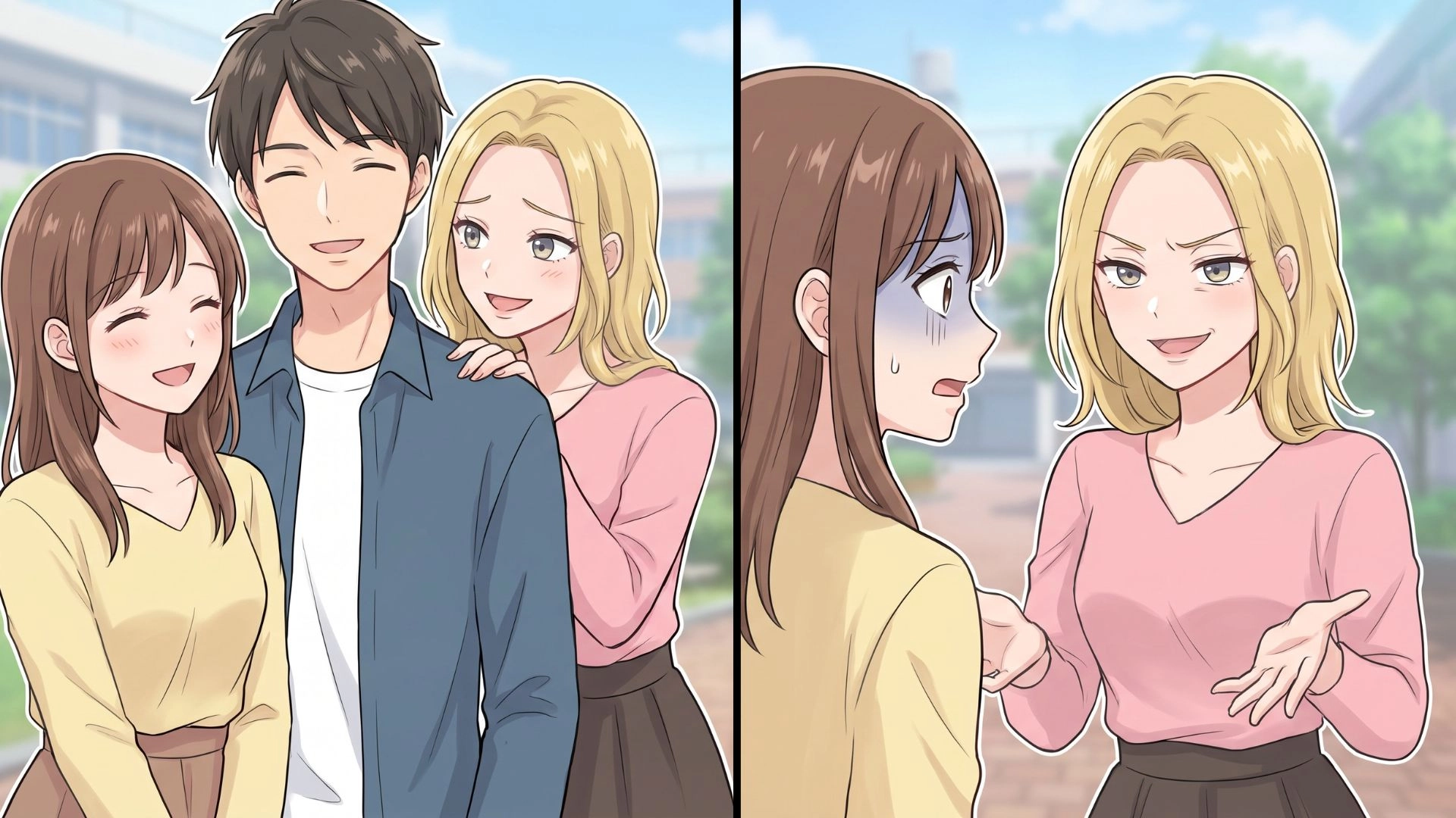 【最後にスカッと！】「スウェットを貸してもらったんだよね♡」彼氏を奪おうとする女友だち。数々の“マウント発言”に、主人公激怒...！？・前編