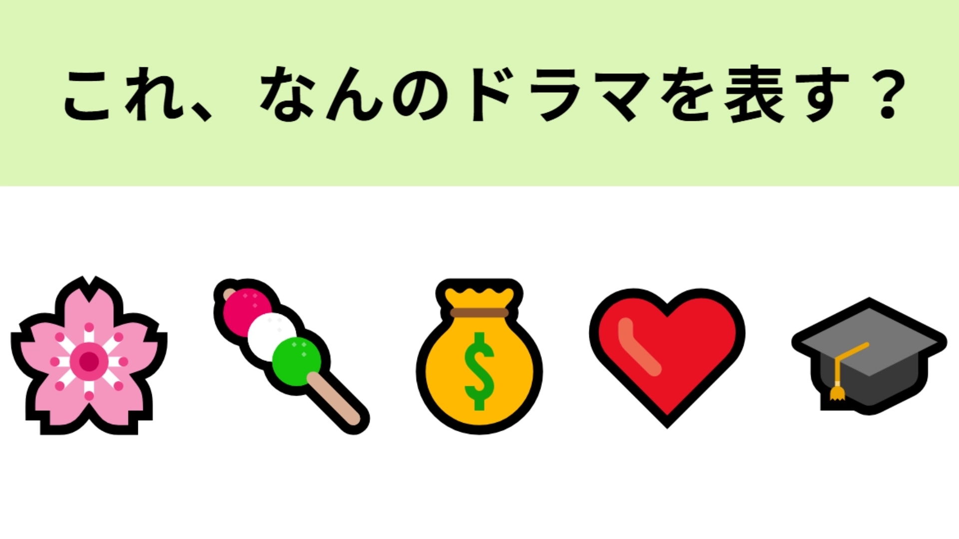 この絵文字が表すテレビドラマは？日本で大ブームを引き起こした恋愛学園コメディ！