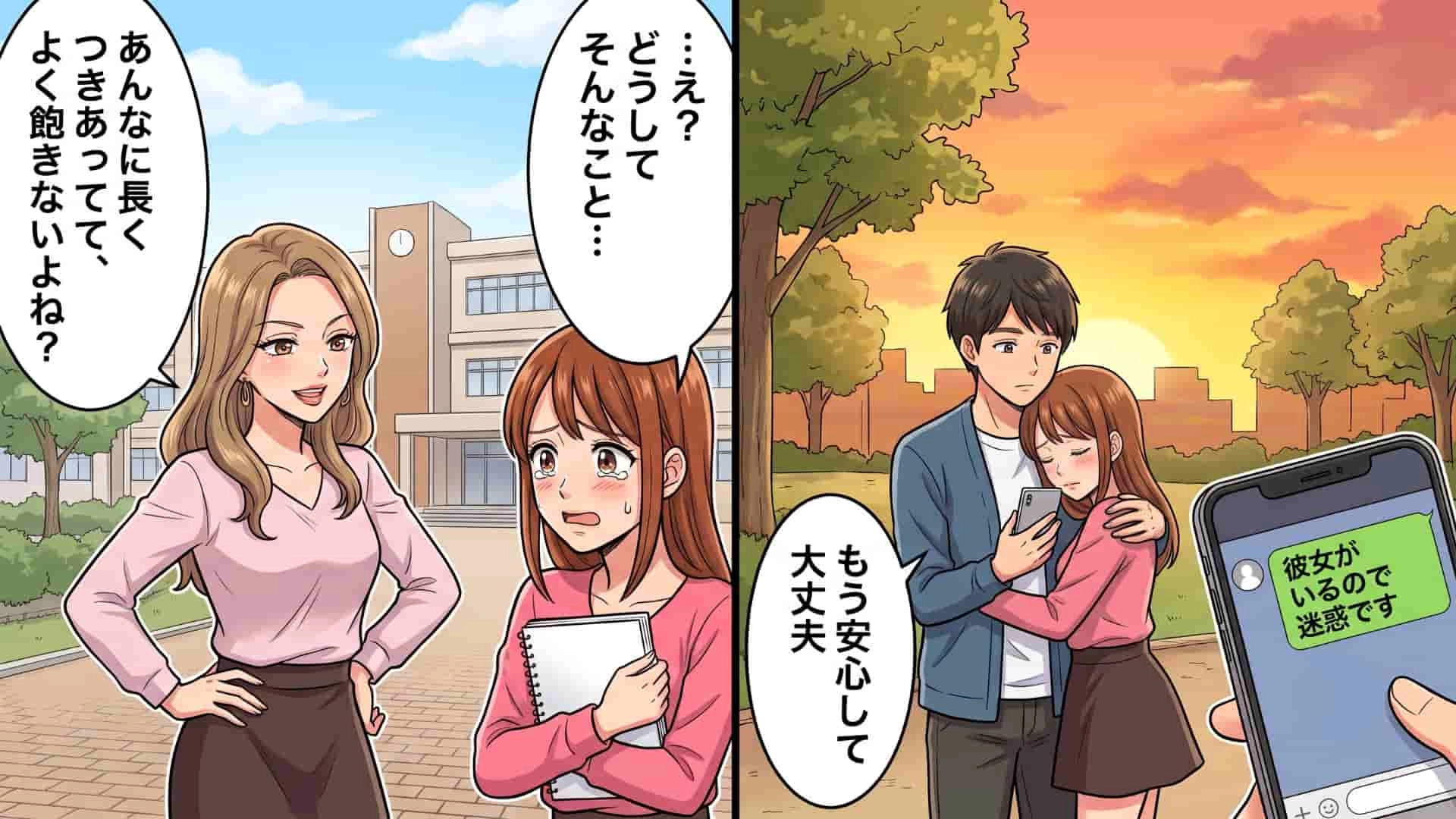 【後編】「長くつきあってて、よく飽きないね？」彼氏と距離が近すぎるサークルの先輩。ある日、【まさかの光景】を目にしてしまい...！？