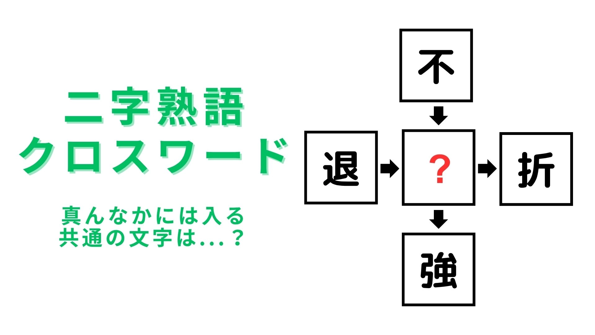 【二字熟語クロスワード】真んなかに入る漢字は?今回は簡単にわかっちゃうかも...!