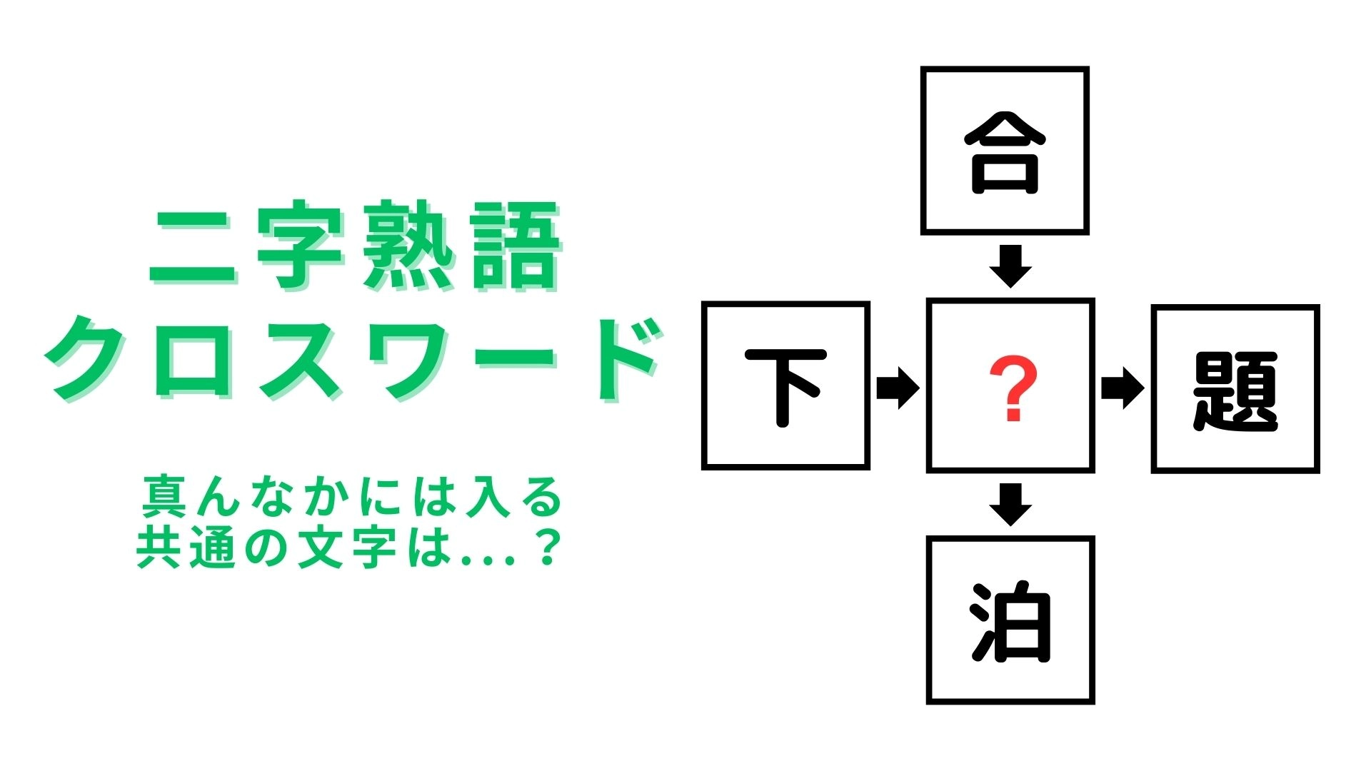 【二字熟語クロスワード】真んなかに入る漢字は?スキマ時間に挑戦してみて♡