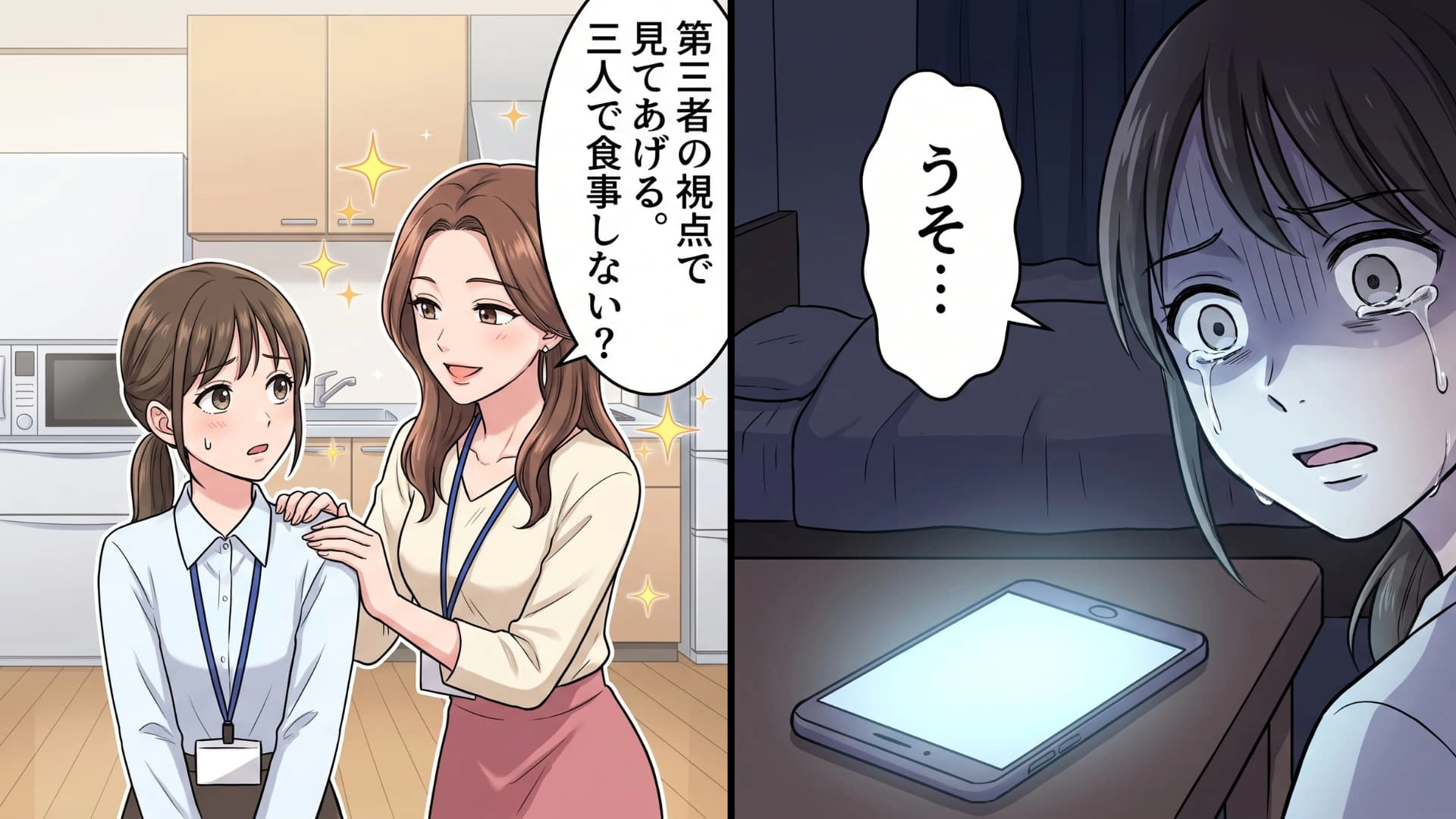 「第三者の視点で彼を見てあげるから」やさしくて完璧な職場の先輩♡ 信頼していた彼女に恋愛相談をした結果…〈恐るべき裏の顔〉が発覚して!?
