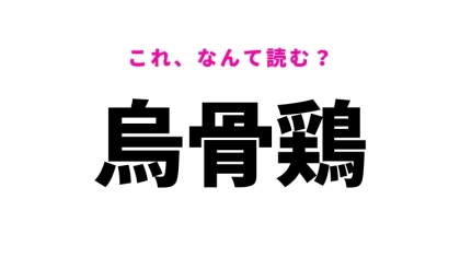 【漢字クイズ】「烏骨鶏」はなんて読む？ニワトリの仲間の鳥！