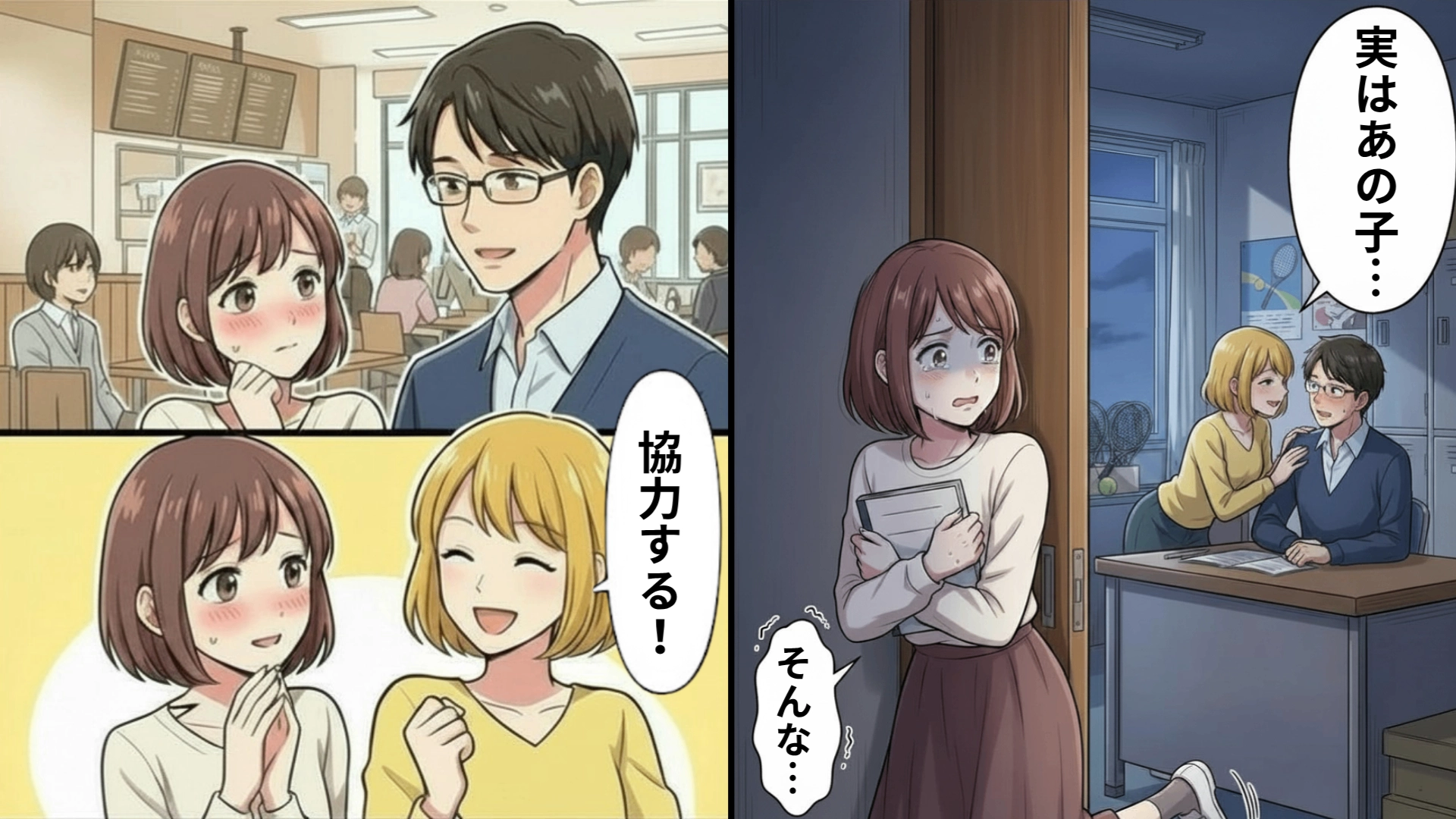 【衝撃展開】「協力するよ！」親友に恋愛相談した結果...【とんでもない行動】をされて、主人公絶句！