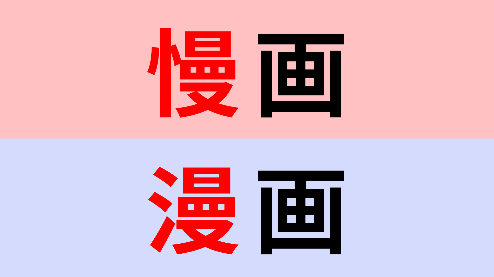 【漢字クイズ】「慢画」or「漫画」正解はどっち？