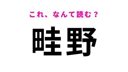 【漢字クイズ】「畦野」はなんて読む？「畦」がかなり苦戦する！