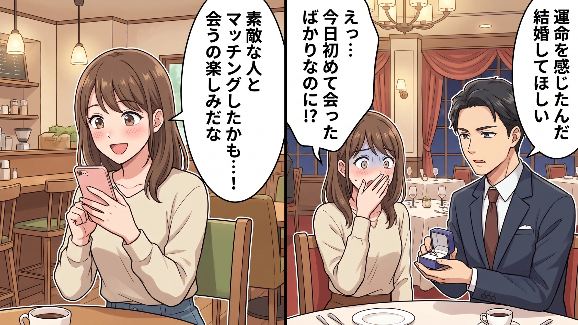 【マッチングアプリ】「僕と結婚してください」初デートの最中に、彼が【信じられないひと言】を…断ると『とんでもない本性』が明らかに！？・前編