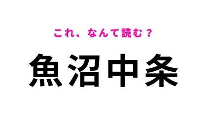 【漢字クイズ】「魚沼中条」はなんて読む？瞬時に読めたら優秀！