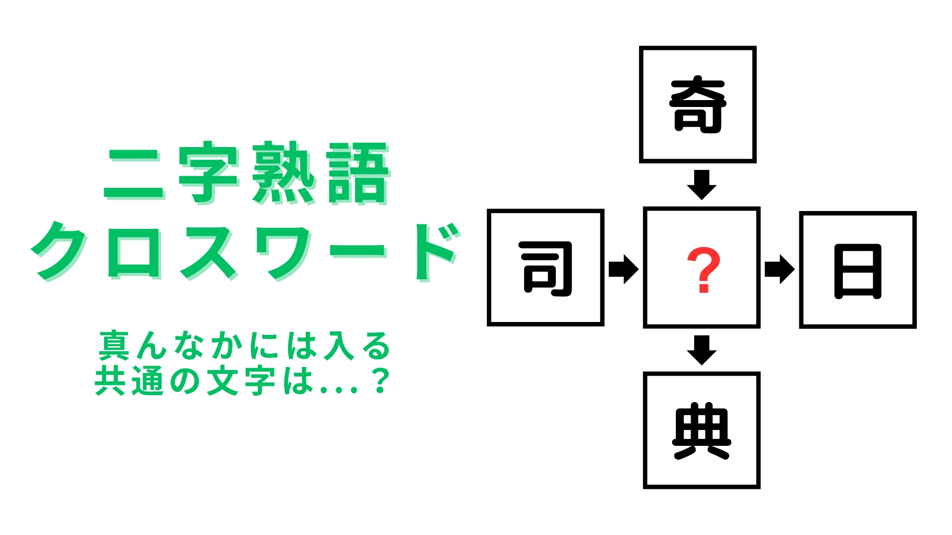【二字熟語クロスワード】真んなかに入る漢字は？考えるだけで脳トレになる！