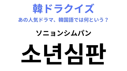 【韓ドラ】「소년심판（ソニョンシムパン）」を訳すと？少年犯罪に向きあう女性の物語！