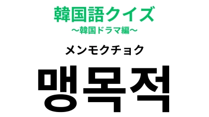 「맹목적（メンモクチョク）」の意味は？「～的」という言葉です...！【韓国語クイズ】