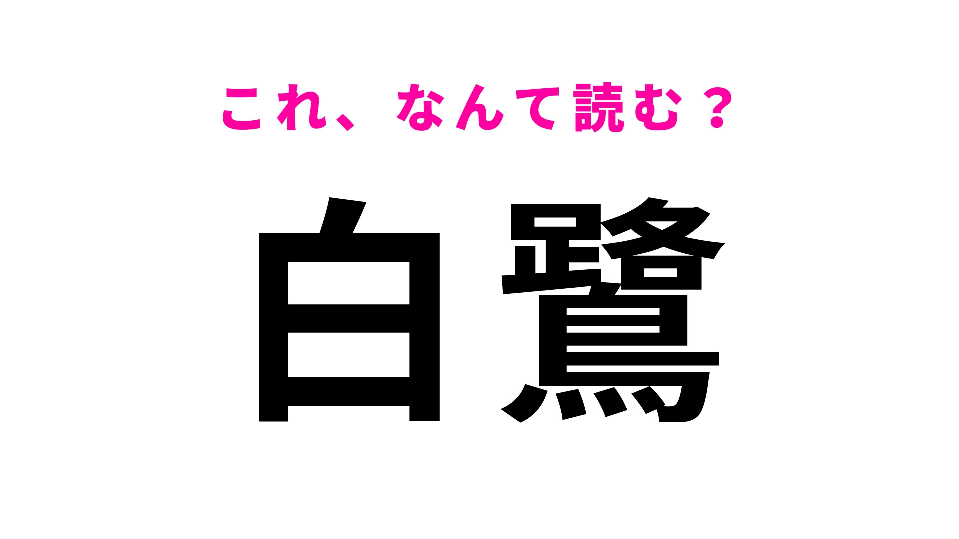 「白鷺」はなんて読む？「鷺」が読めたらかなり優秀…！