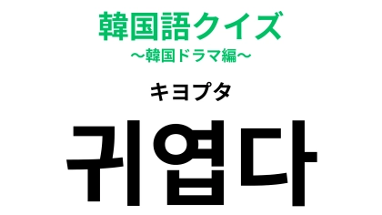 【韓国語クイズ】「귀엽다（キヨプタ）」の意味は？赤ちゃんや子どもを見たときに言いたくなる♡