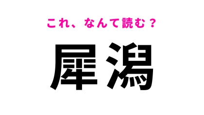 【漢字クイズ】「犀潟」はなんて読む？答えはひらがな4文字！