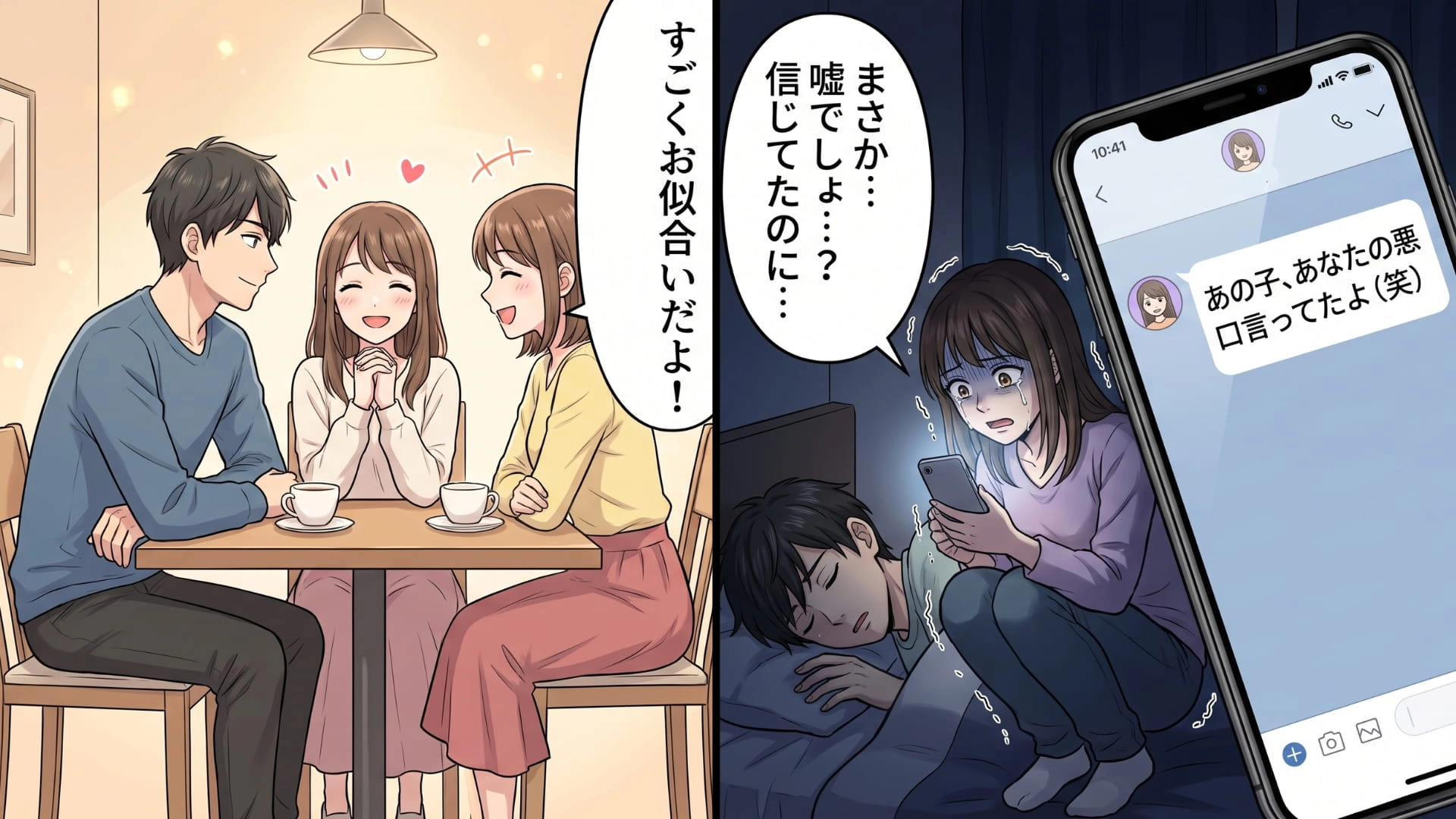 【恐怖体験】「彼女があなたの悪口を言っていたよ」彼氏の様子がおかしいと思い、親友に相談。その結果、誰も予想できなかった背筋が凍るような結末に...！