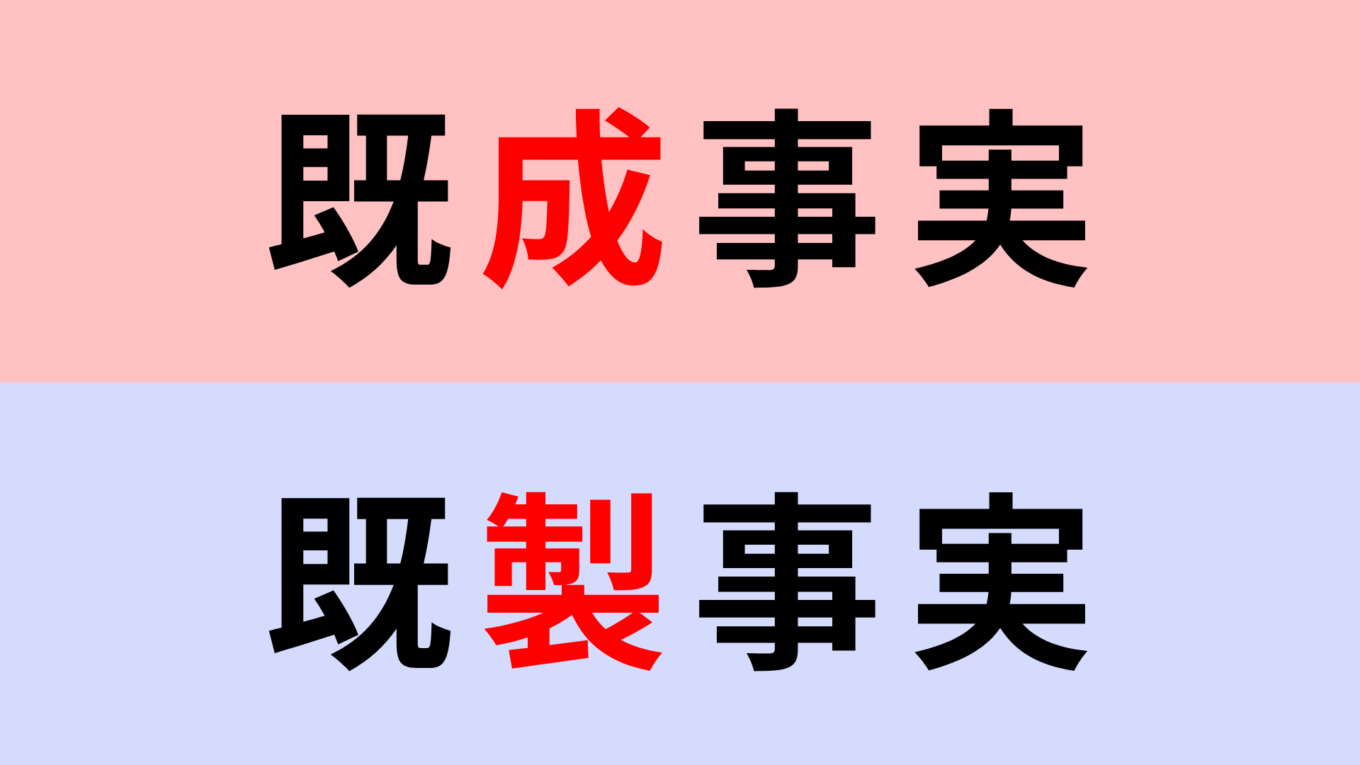 【漢字クイズ】「既成事実」or「既製事実」正解はどっち？ケチのつけようがないこと！