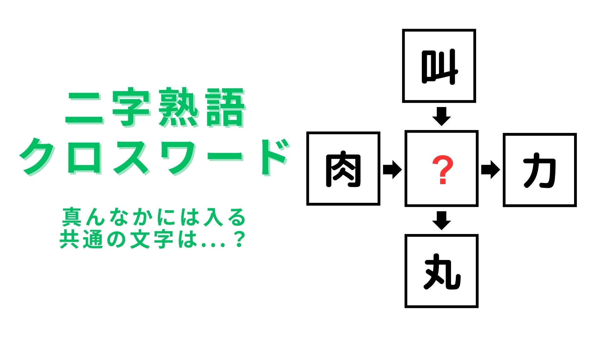 【二字熟語クロスワード】真んなかに入る漢字は？脳トレにチャレンジ！