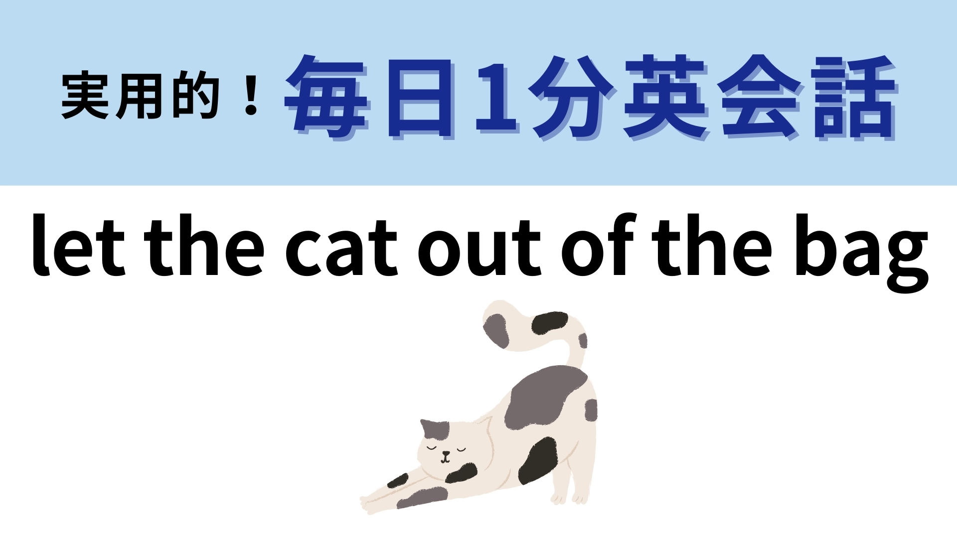 「let the cat out of the bag」の意味は？中世の詐欺から生まれたフレーズ！？【1分英会話】