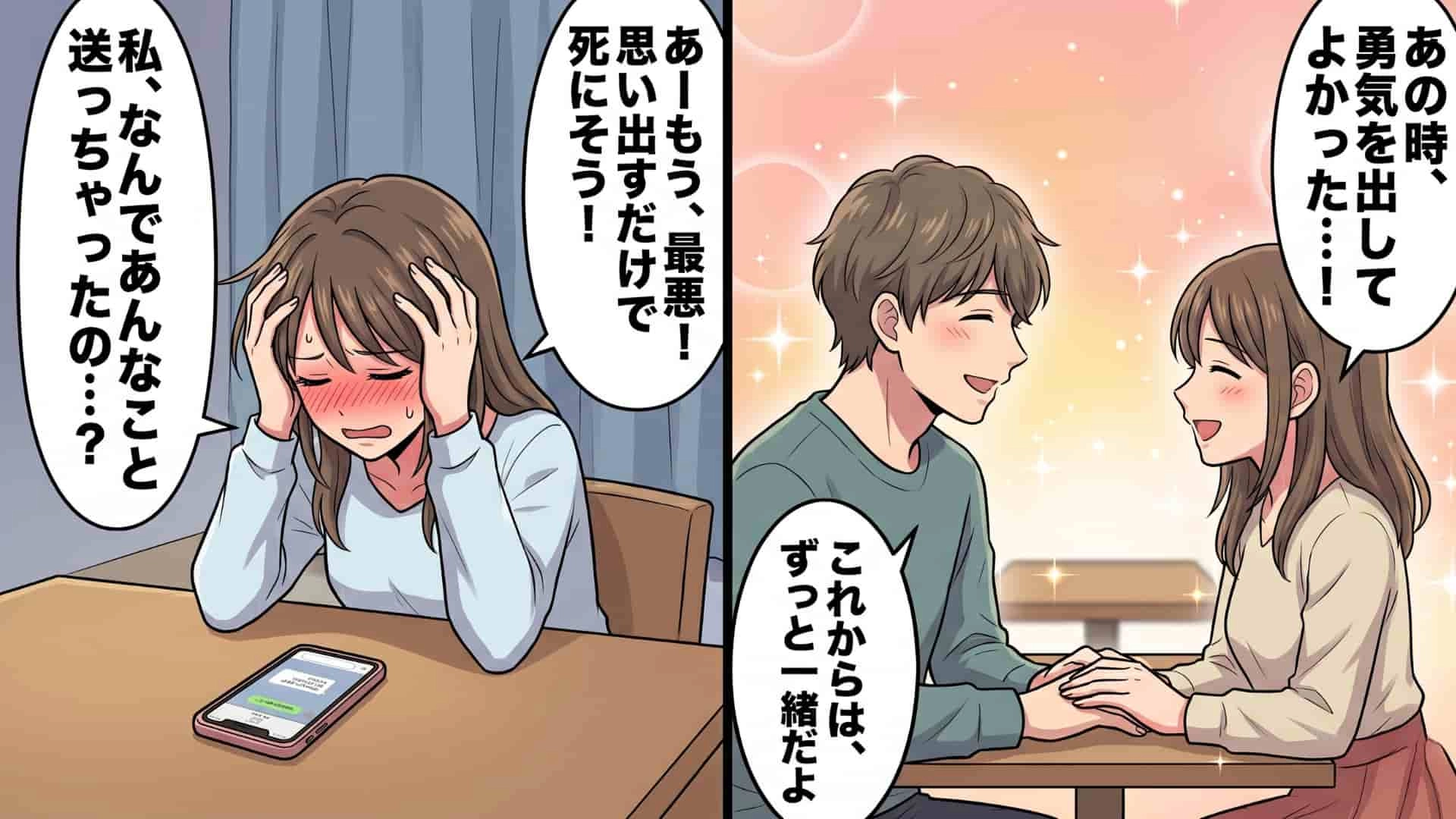 【後編】忘年会で泥酔した翌朝。記憶にない【元カレへの連絡】を見て顔面蒼白...しかし、予想外の事態に！？
