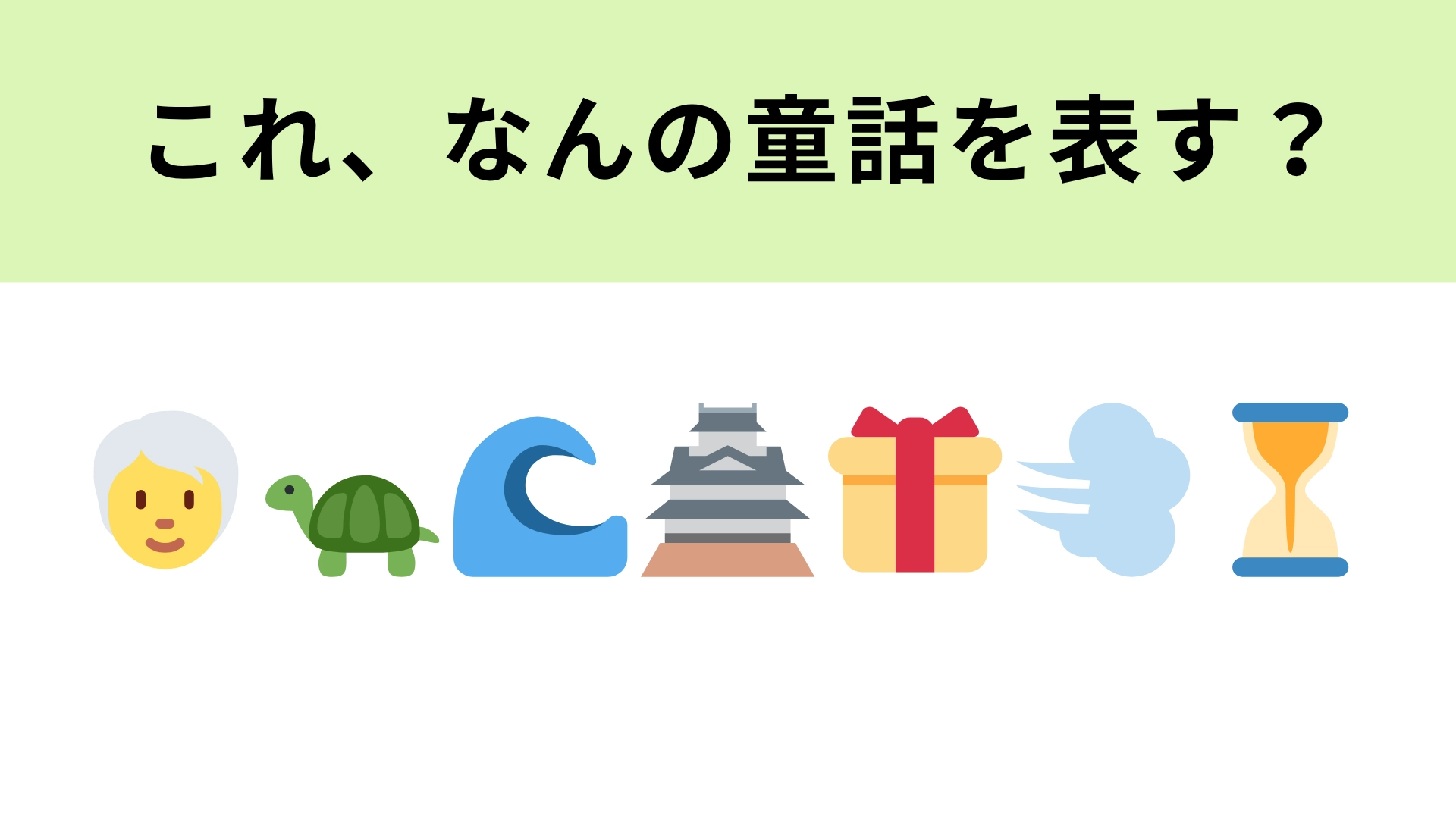 この絵文字が表す童話は?プレゼントと煙の絵文字に注目してみて!
