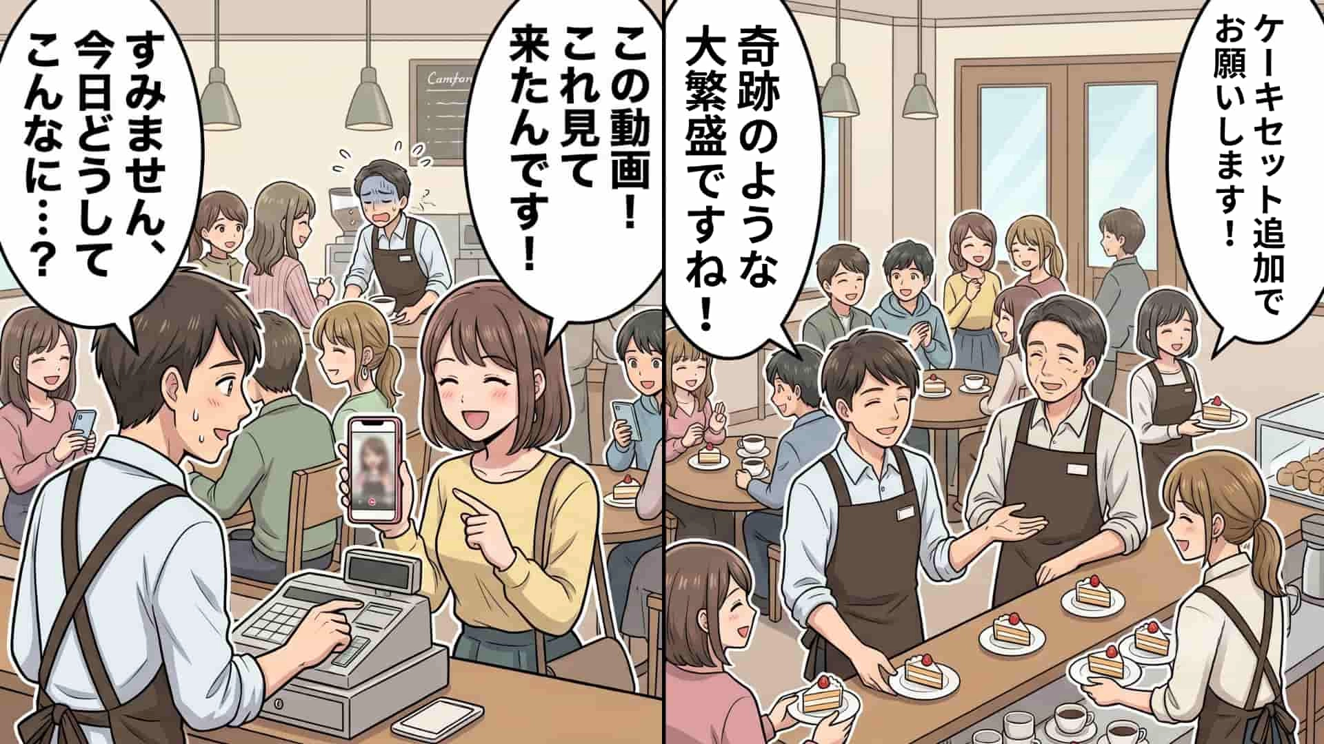 【後編】【バイト】いつも静かなカフェに“突然の大行列”！？店長と私が大パニックに陥った、【予想外の出来事】とは…！