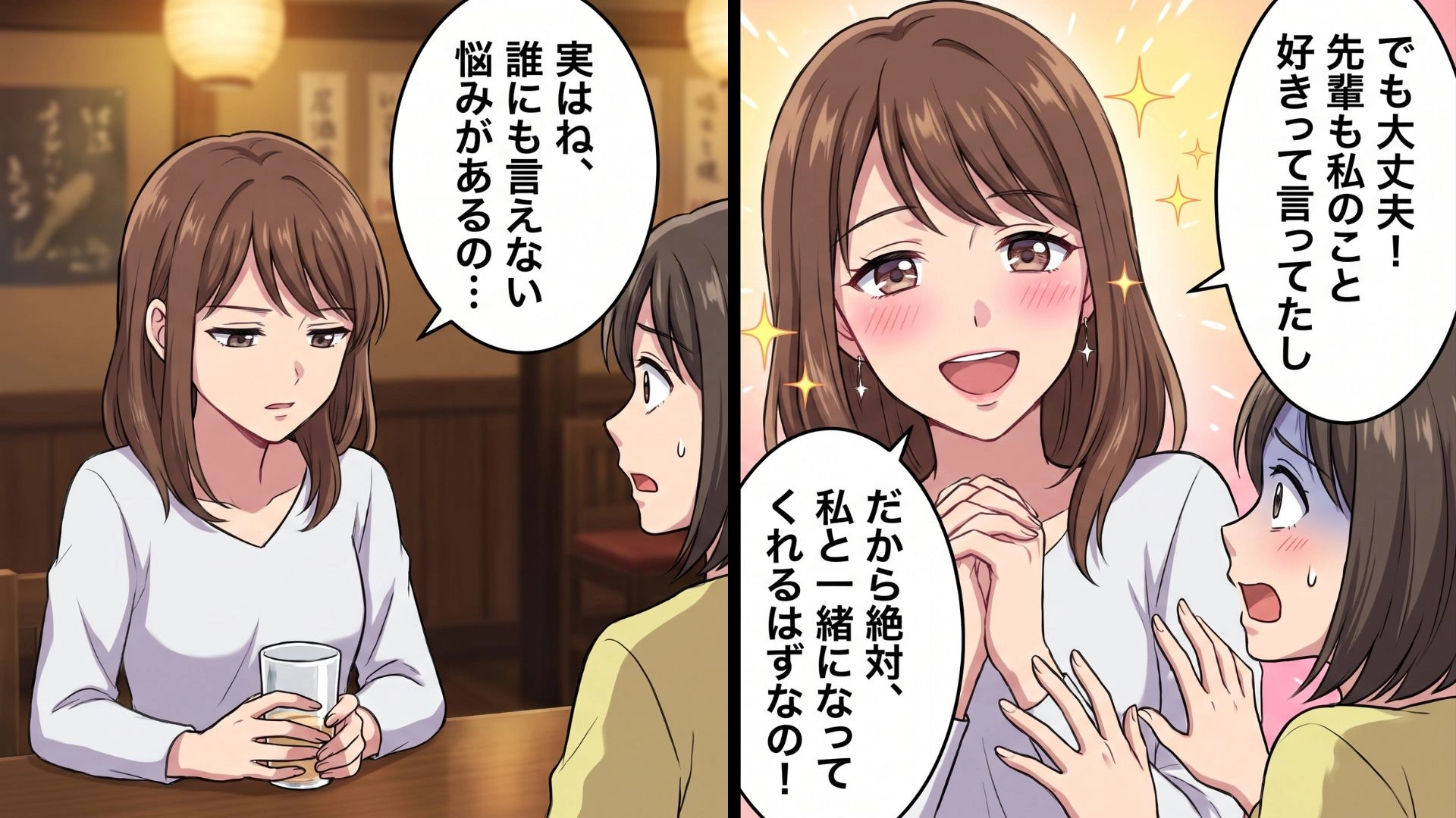 【衝撃】「奥さんと別れないなら全部暴露する!」“既婚者の先輩”に恋をした友人。忠告も虚しく、会社を巻き込む事態に発展して...!?・前編