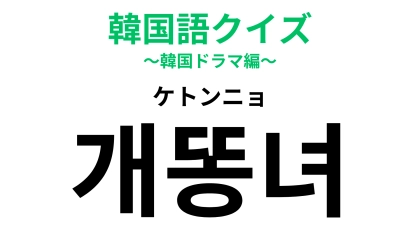 「개똥녀（ケトンニョ）」の意味は？直訳は「犬糞女」…！【韓国語クイズ】