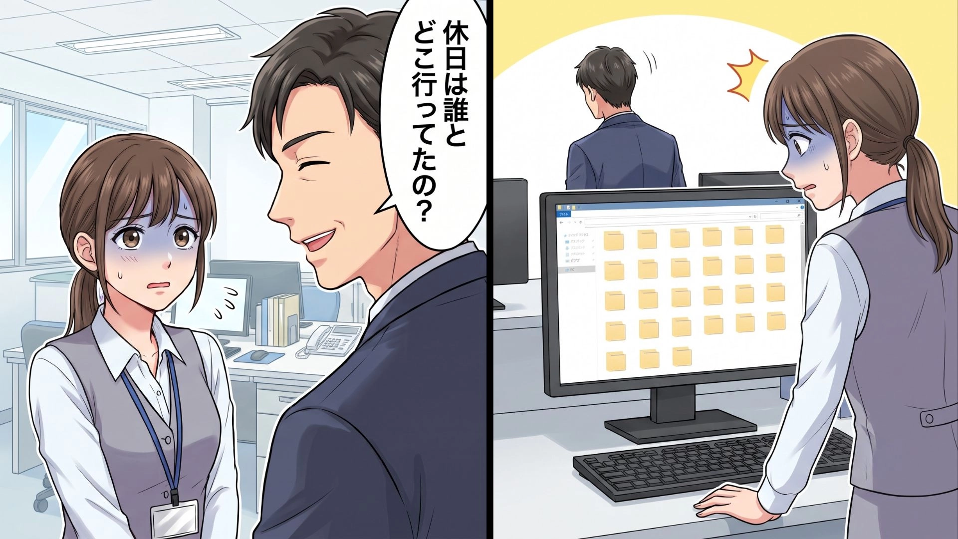 「休日は誰と過ごしたの？」プライベートを聞き出そうとする上司。ある日、彼のパソコン画面から【恐ろしい事実】が判明して...！